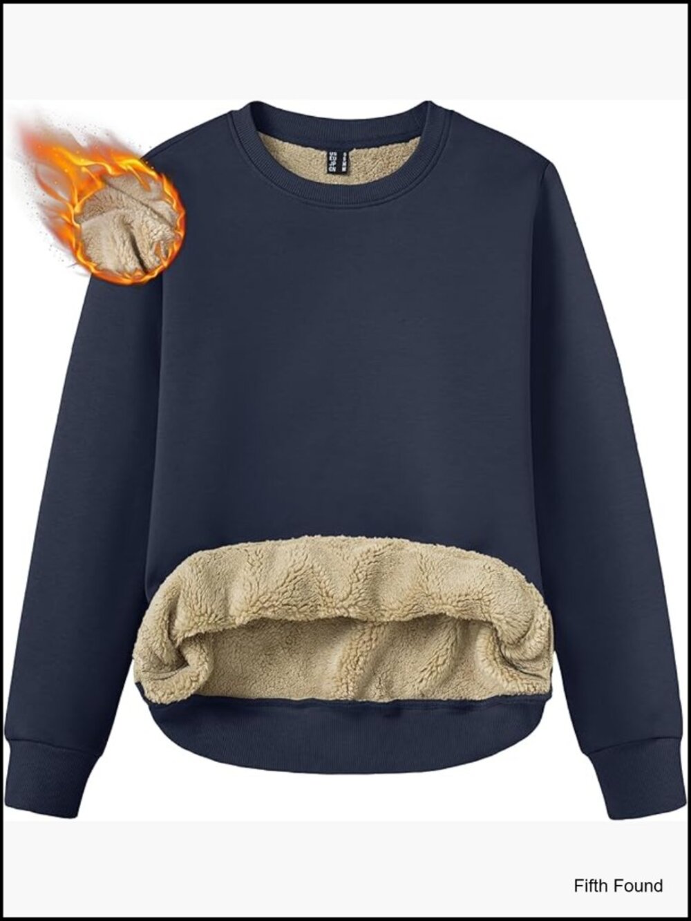 Crewneck Sherpa Fleece Lined Pullover Sweatshirt Winter Warm Long Sleeve